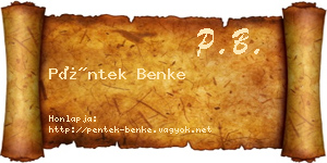 Péntek Benke névjegykártya